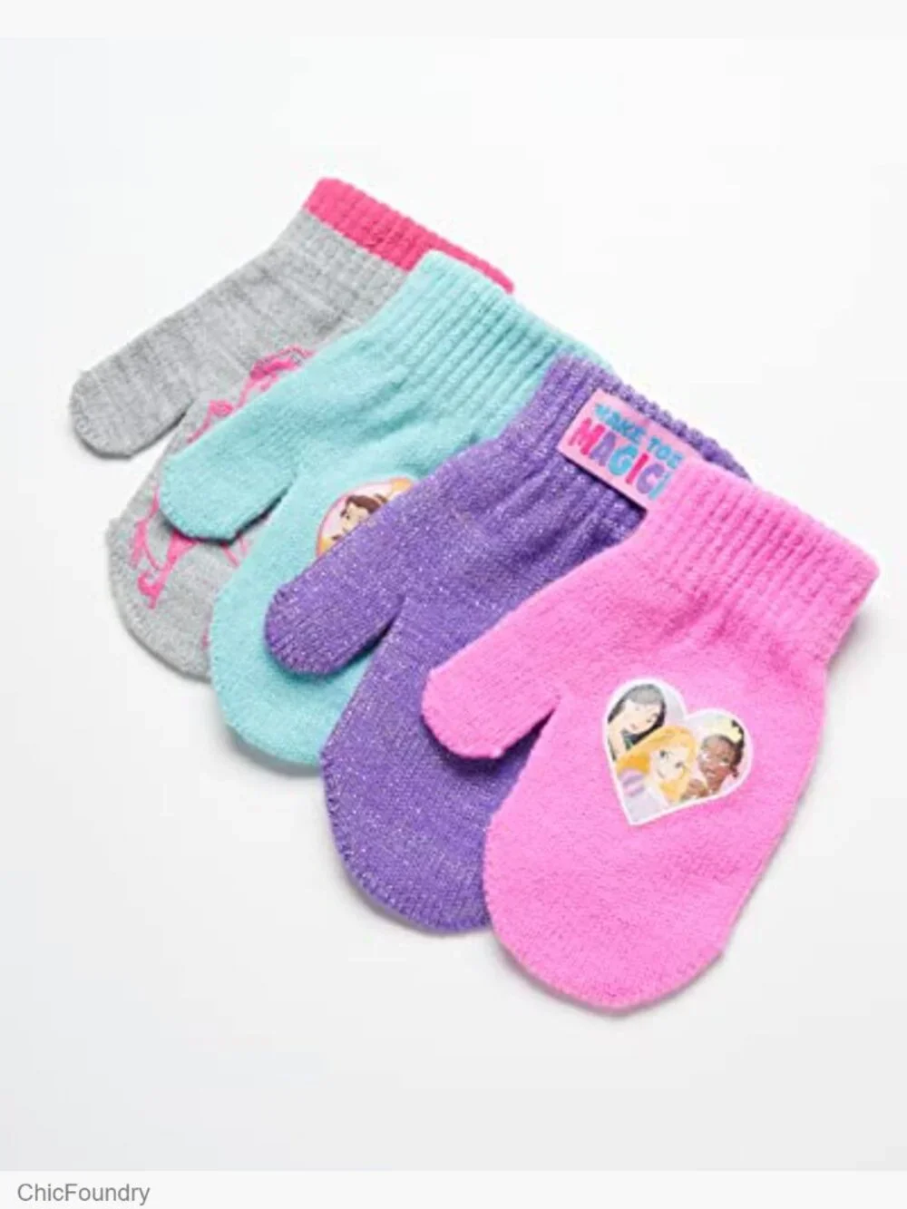 Girls Insulated Waterproof Winter Gloves 4-Pack Toddler Size 2-4